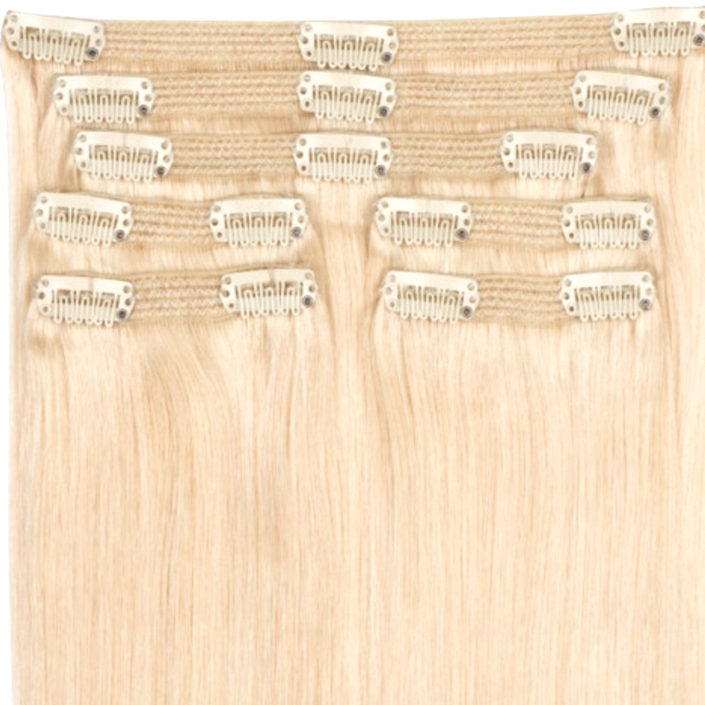 Cashmere Classic Clip In Hair Extensions 20 Inch Lightest Blonde